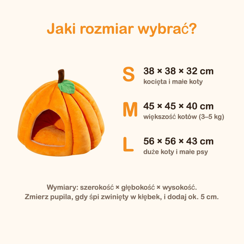 Dyniowy Domek – legowisko jaskinia dla kota i małego psa